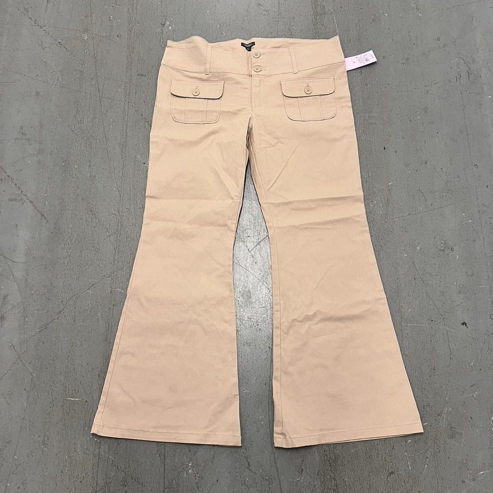 Wild Fable Women's Khaki Wide Leg Pants Casual Front Pocket Trousers Size 14